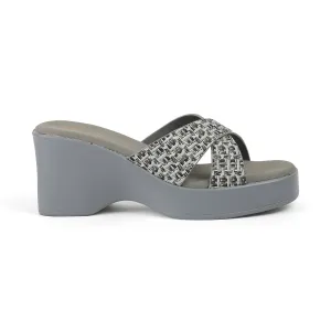 Tresmode Morio Grey Women's Dress Heel Sandals