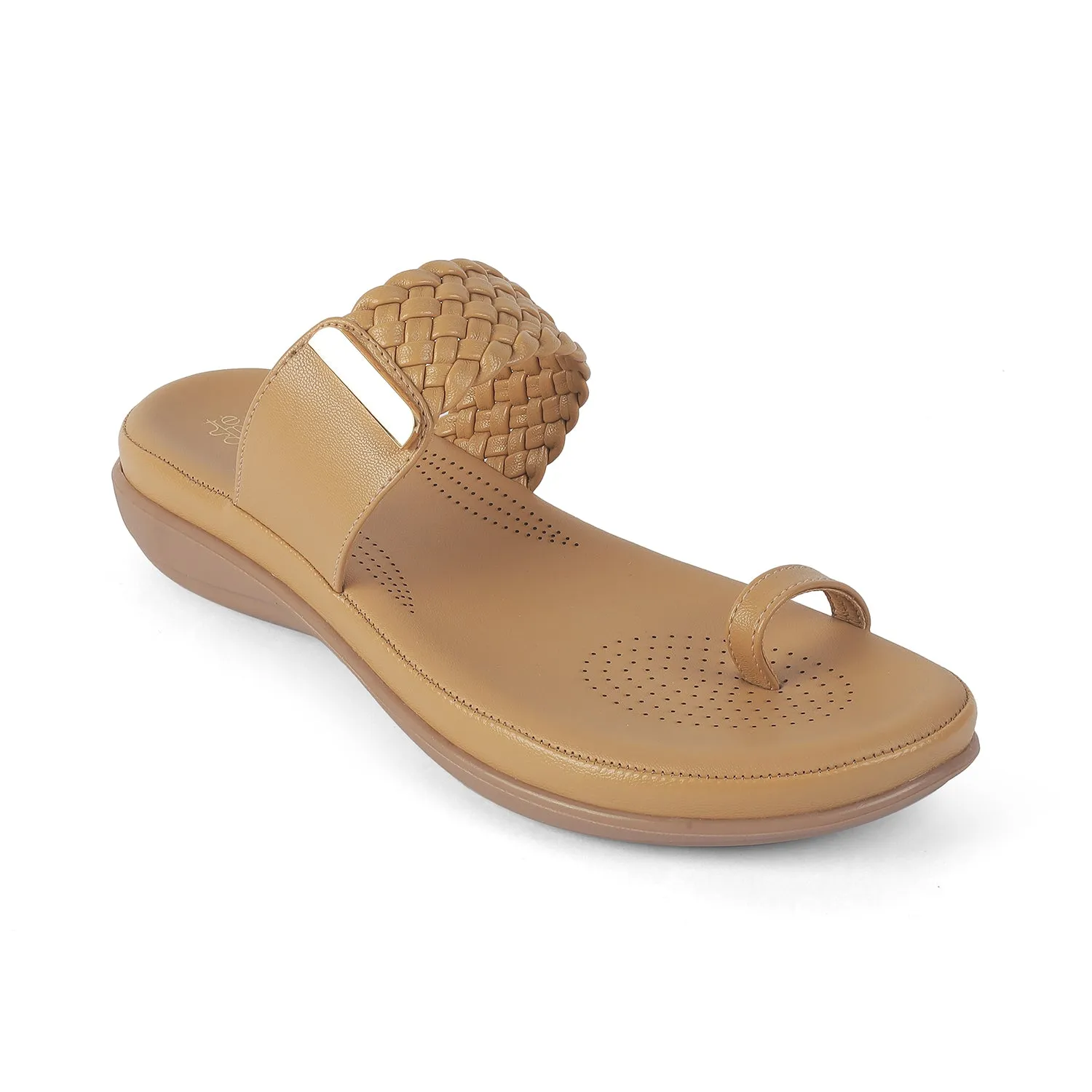 Tresmode Rauma Beige Women's Casual Platform Flats
