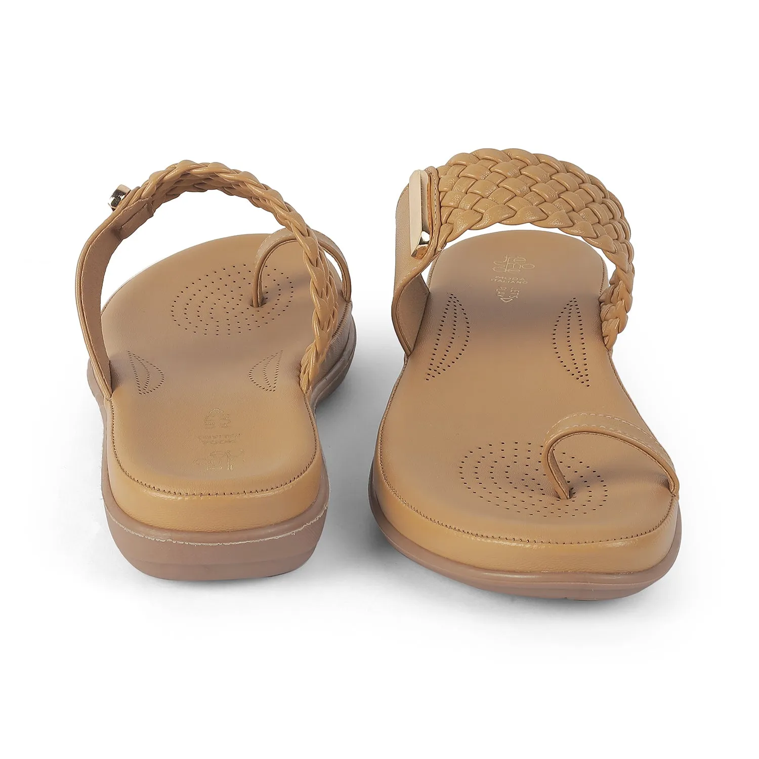 Tresmode Rauma Beige Women's Casual Platform Flats