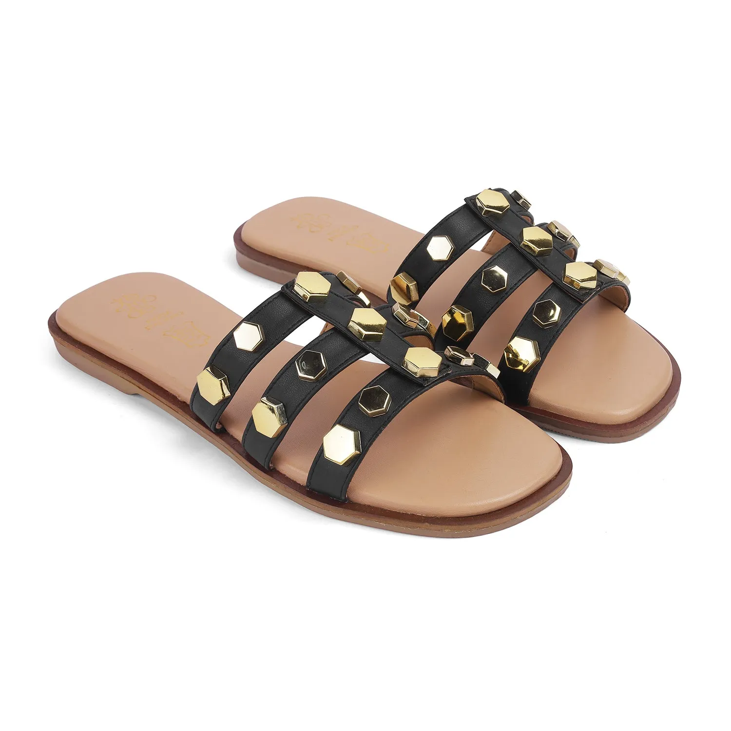 Tresmode Slip Black Women's Dress Flats
