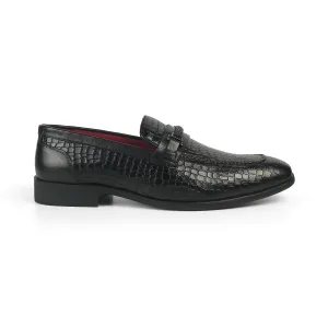 Tresmode Sweb Black Men's Leather Loafers