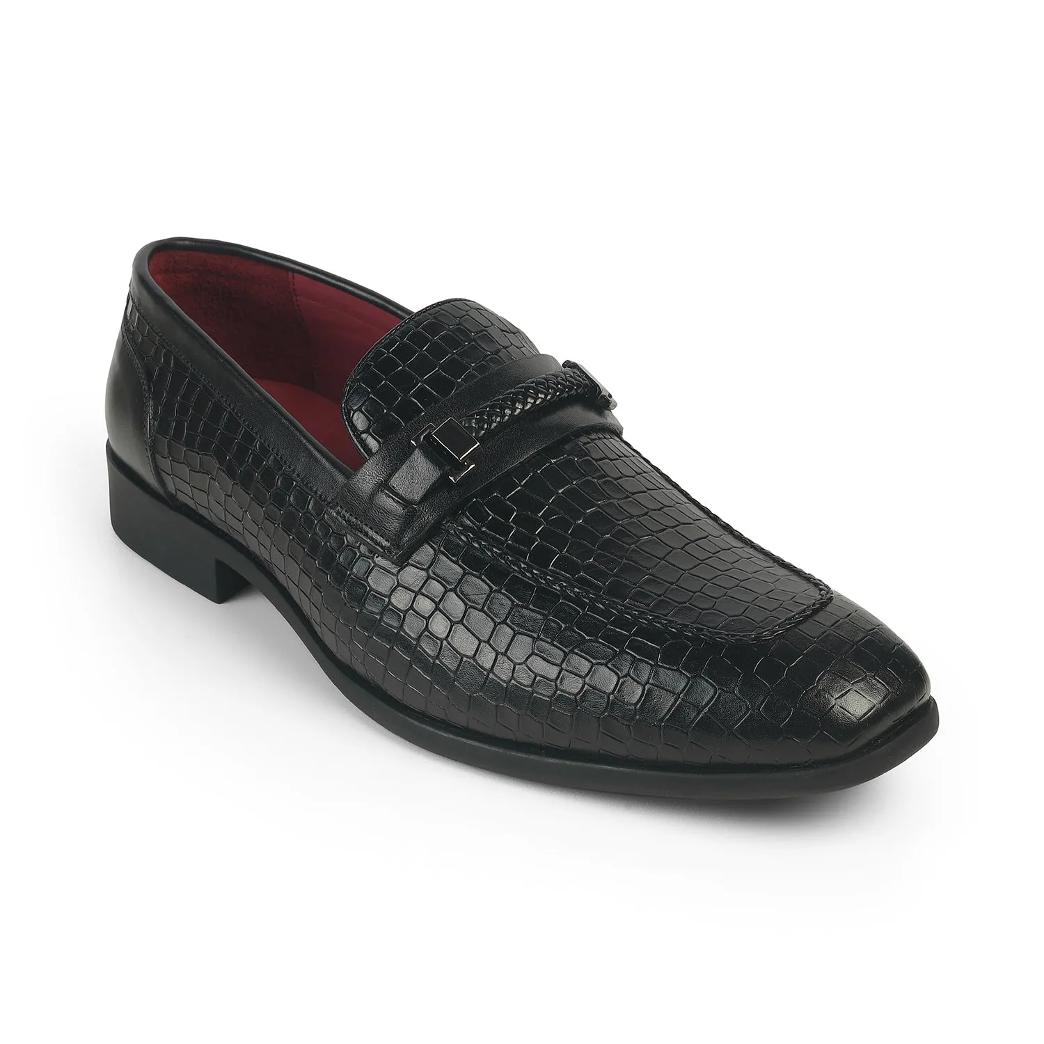 Tresmode Sweb Black Men's Leather Loafers