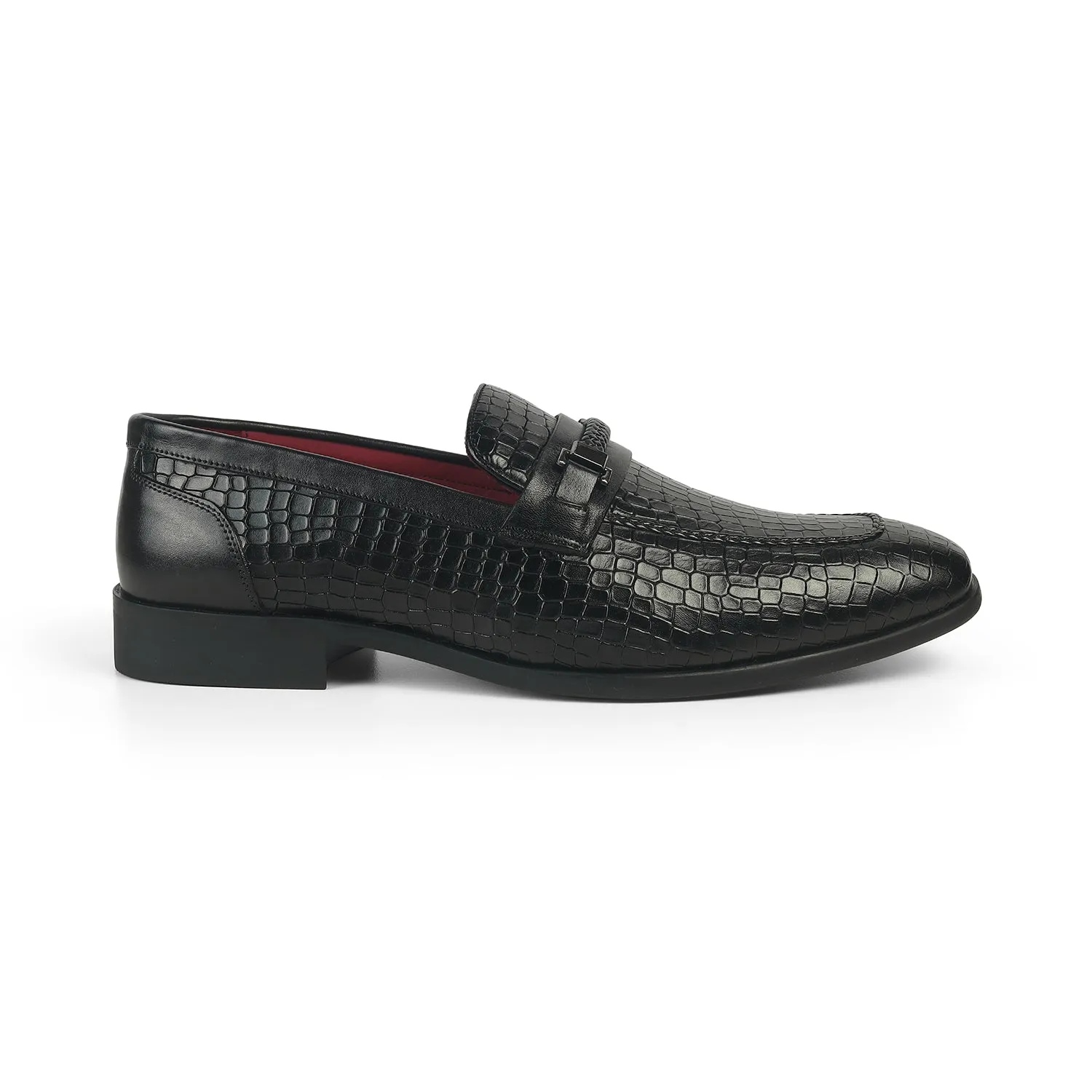 Tresmode Sweb Black Men's Leather Loafers