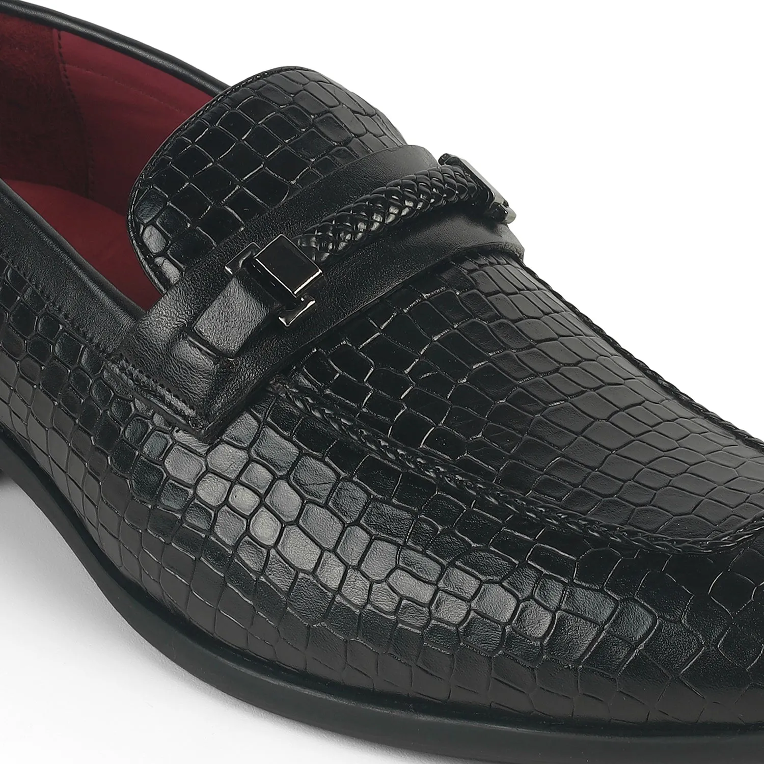 Tresmode Sweb Black Men's Leather Loafers