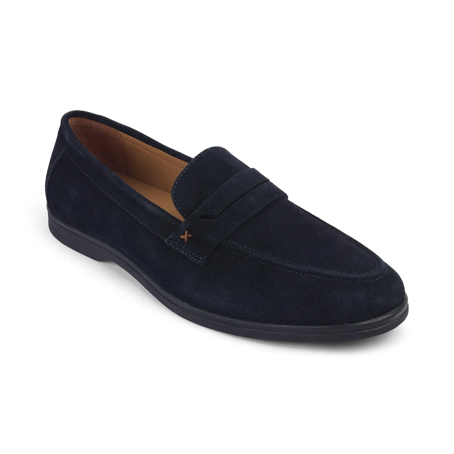 Tresmode Veni Navy Men's Suede Leather Loafers