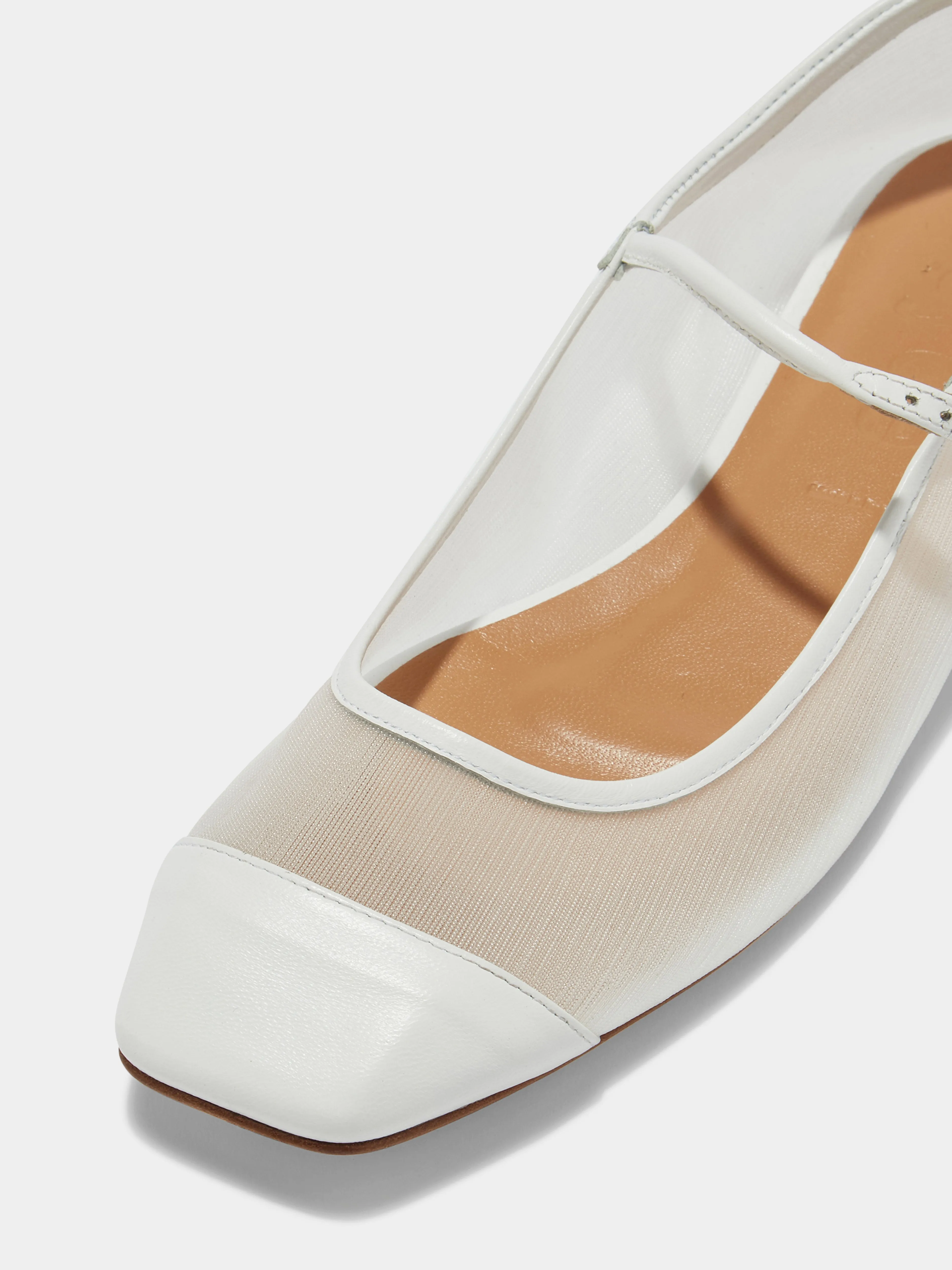 Uma Mesh Toe-Cap Mary-Jane Flats