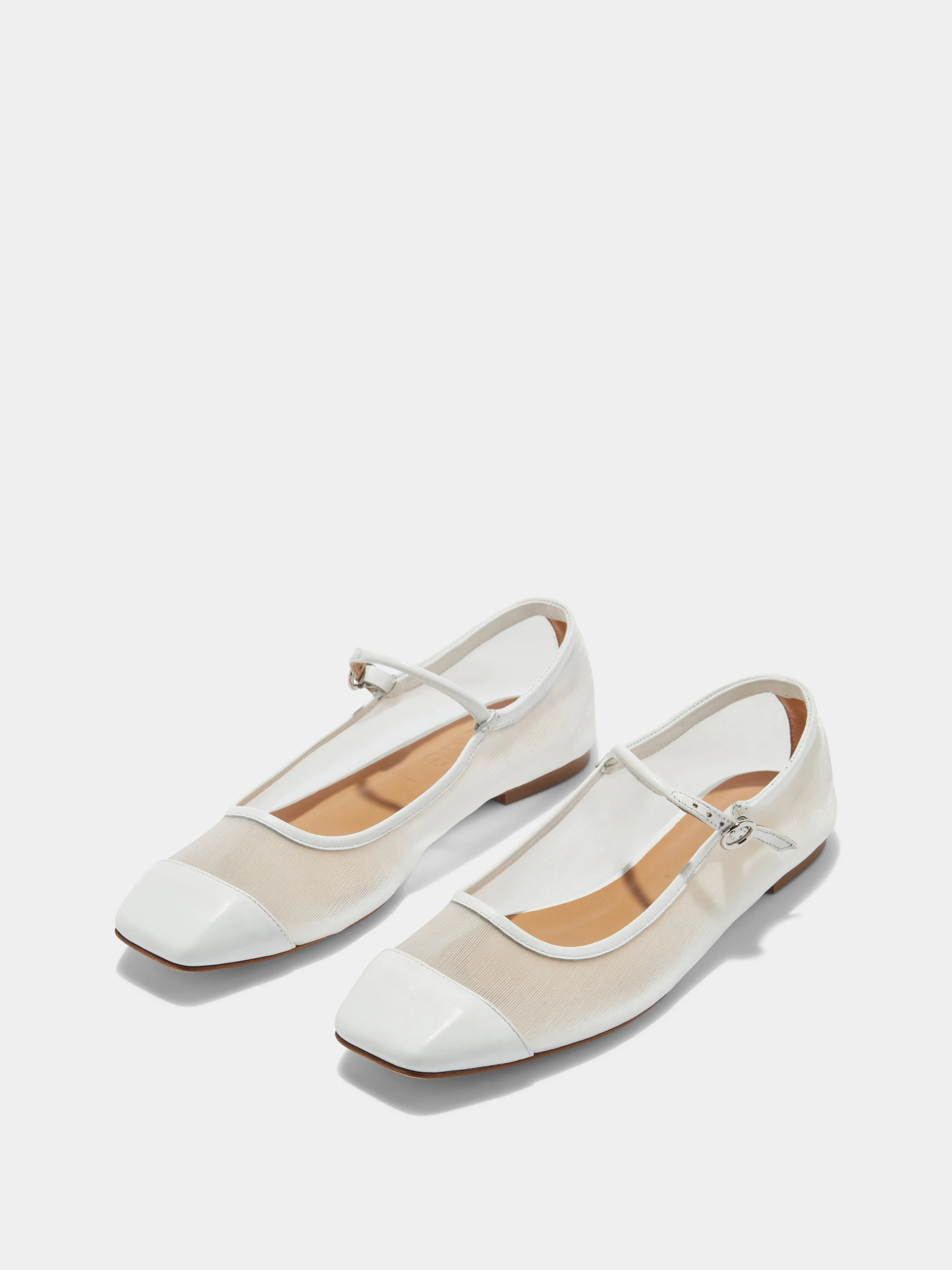 Uma Mesh Toe-Cap Mary-Jane Flats