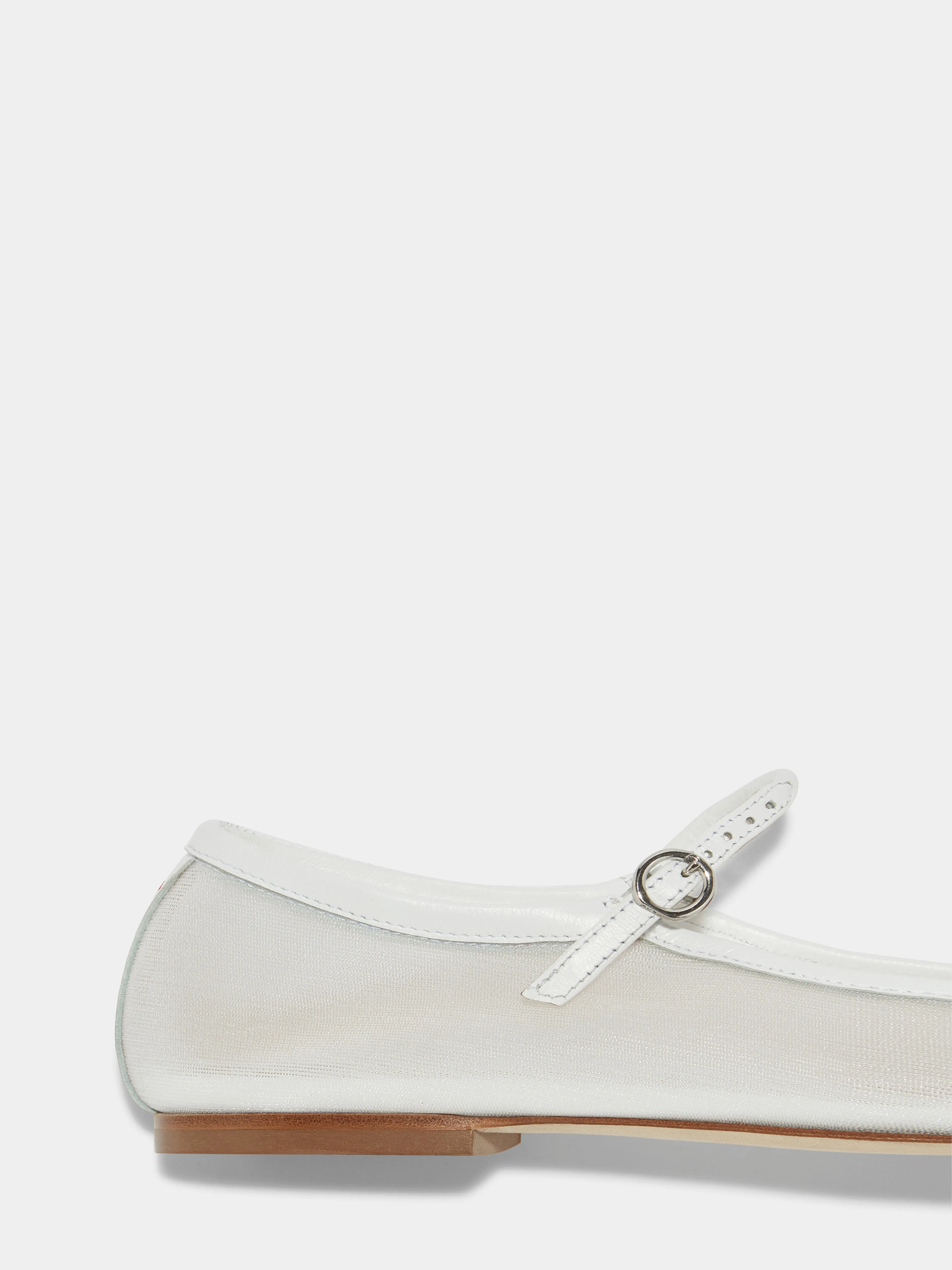 Uma Mesh Toe-Cap Mary-Jane Flats