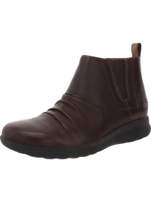 Un Adorn Mid Womens Leather Scrunch Ankle Boots