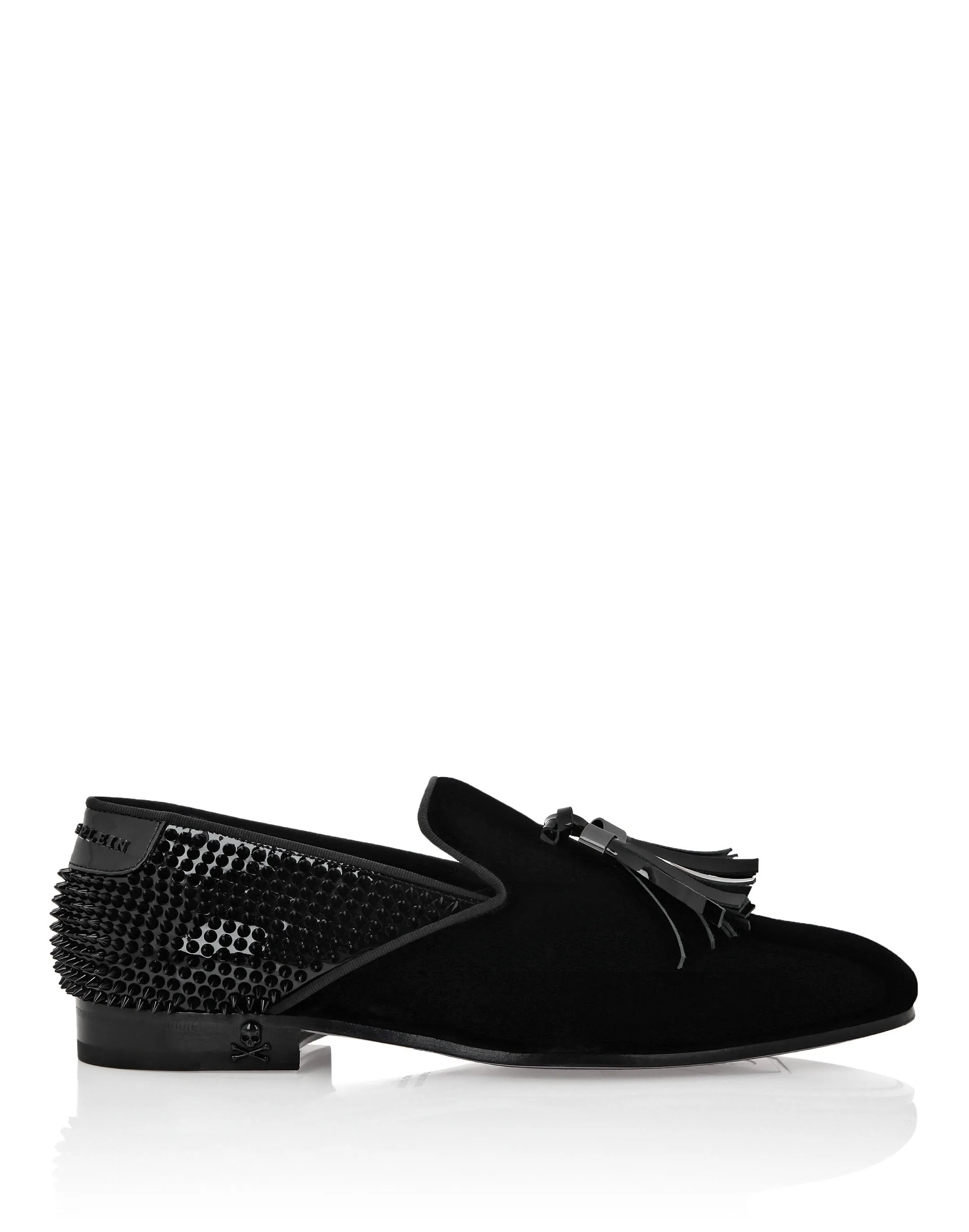 Velvet &amp; Patent Leather  Loafers Studs