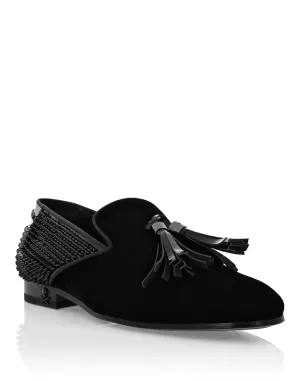 Velvet &amp; Patent Leather  Loafers Studs