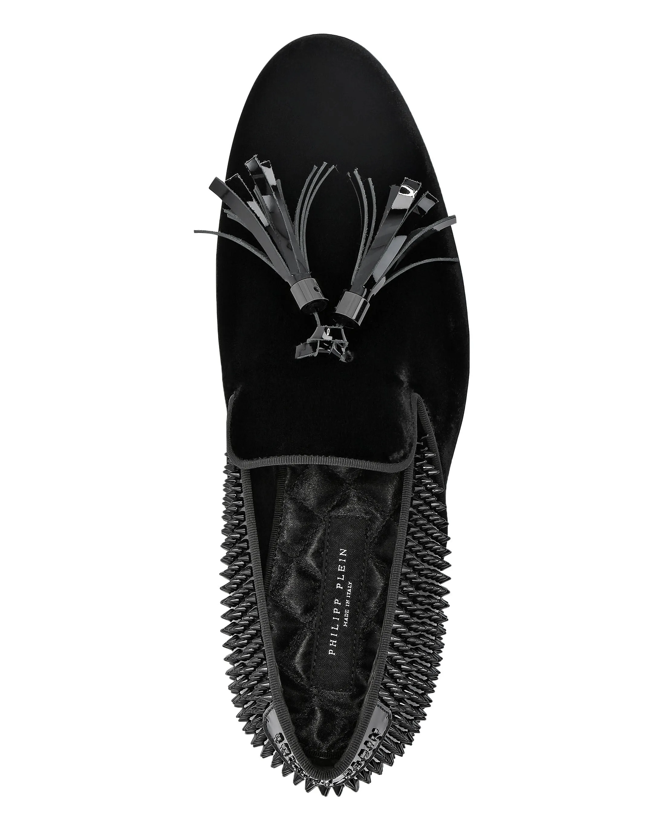 Velvet &amp; Patent Leather  Loafers Studs