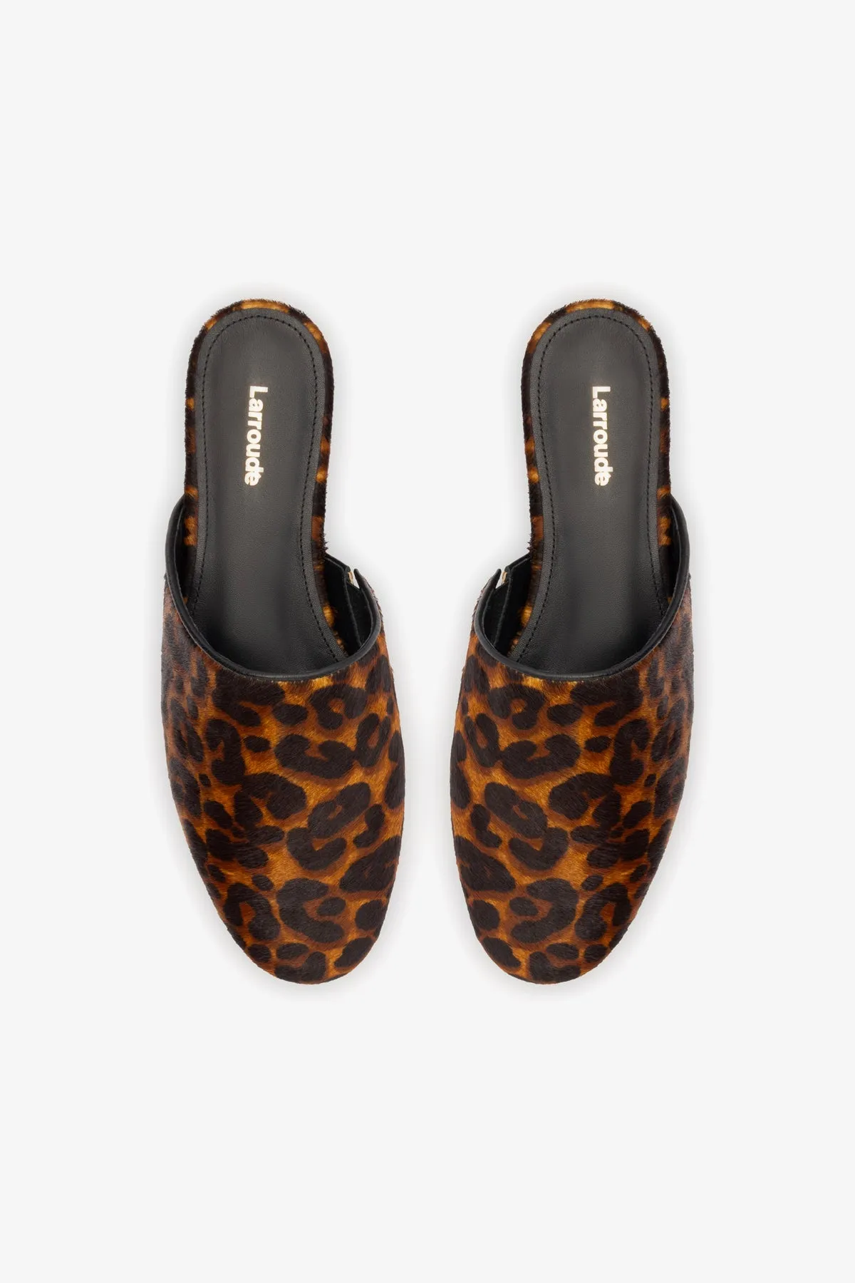 Venice Flat Mule In Leopard Print Calf Hair