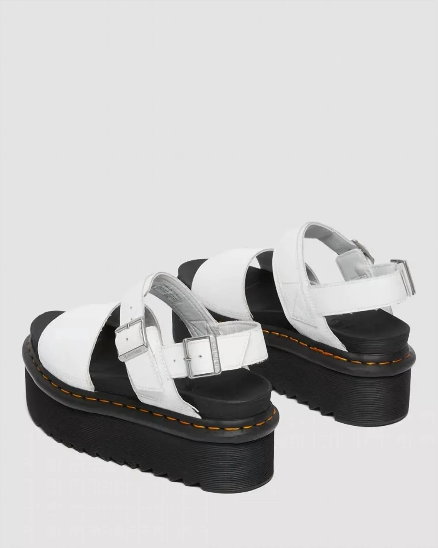 Voss Quad Platform Sandals In White