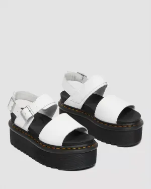 Voss Quad Platform Sandals In White