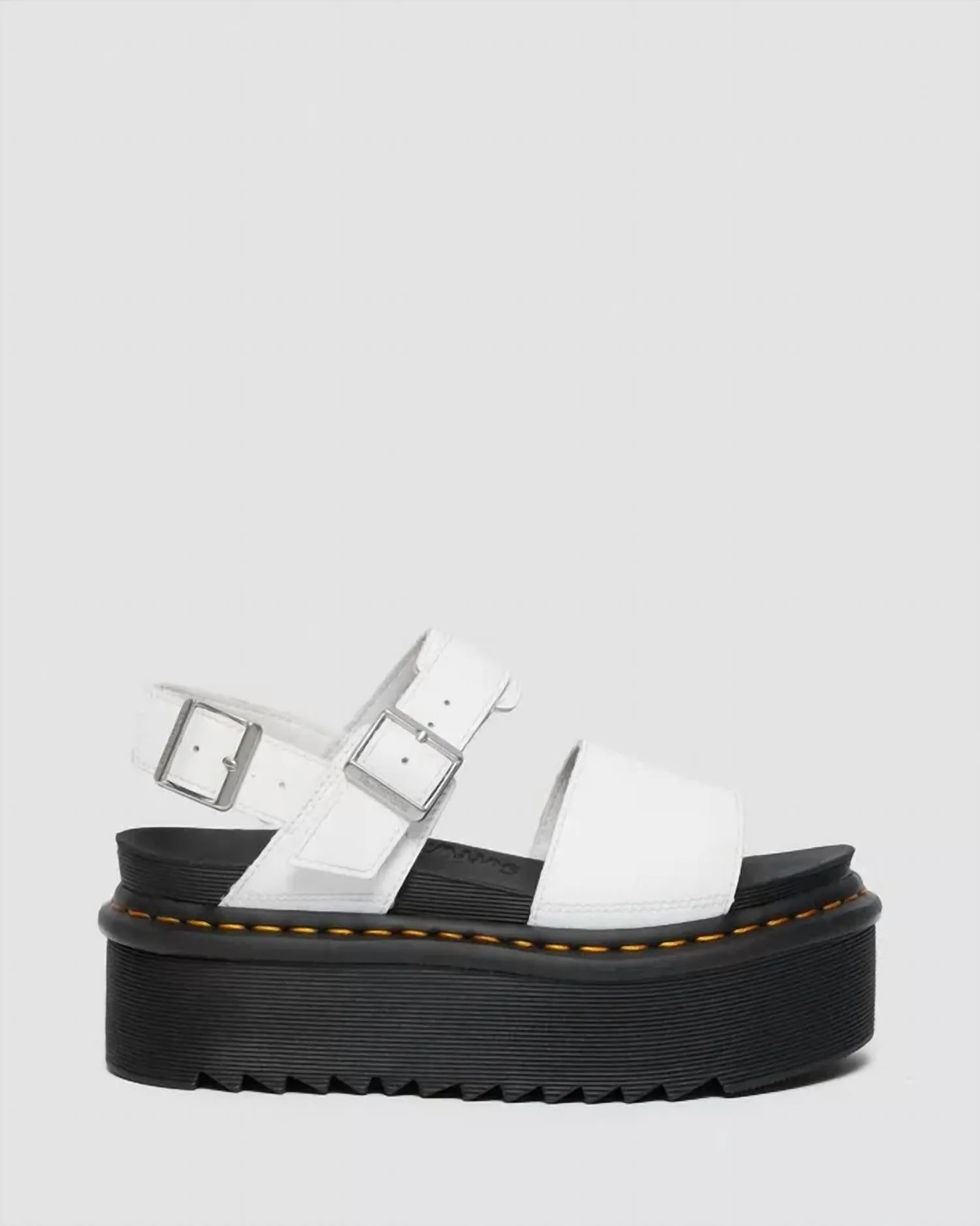 Voss Quad Platform Sandals In White