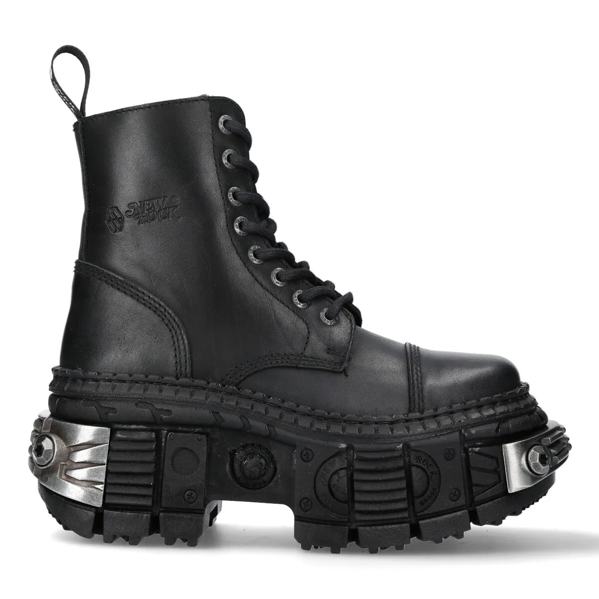 WALL083C-S4 Boots Leather Platform Gothic