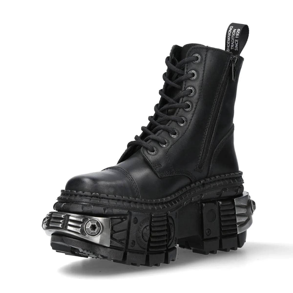 WALL083C-S4 Boots Leather Platform Gothic