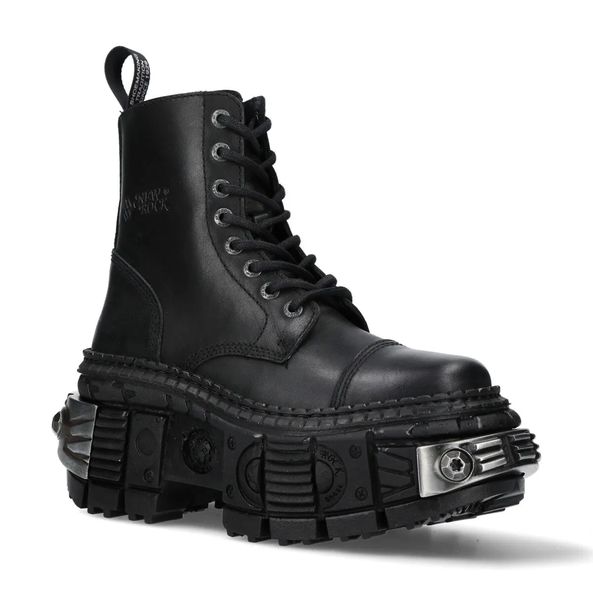 WALL083C-S4 Boots Leather Platform Gothic