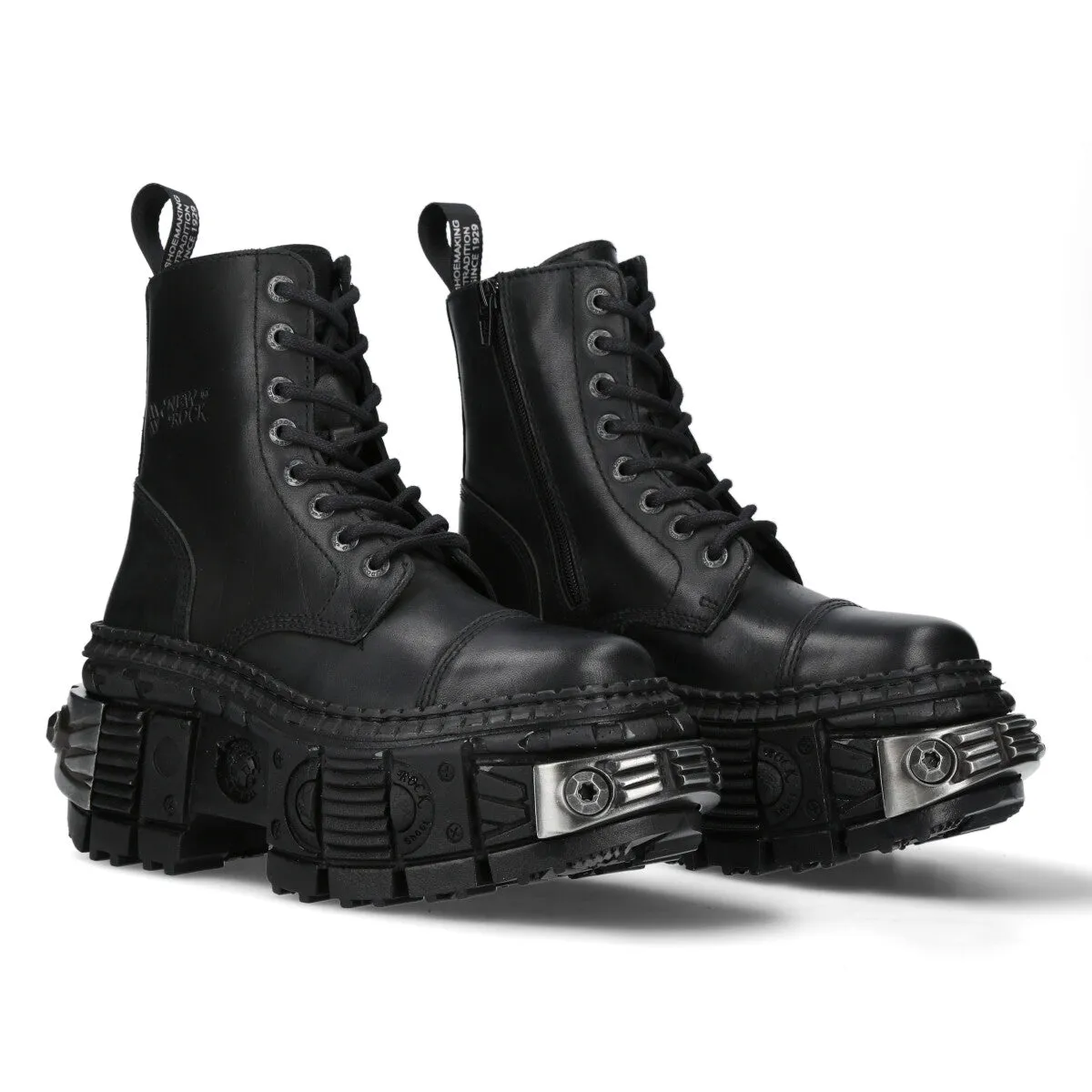 WALL083C-S4 Boots Leather Platform Gothic