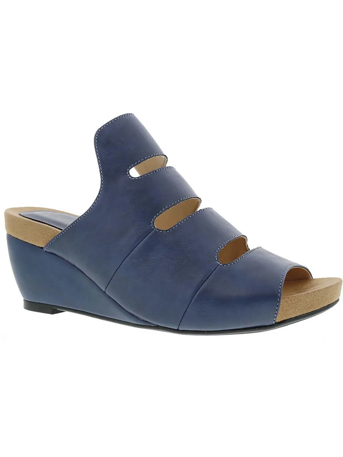 Whit Womens Faux Leather Peep-Toe Wedge Sandals