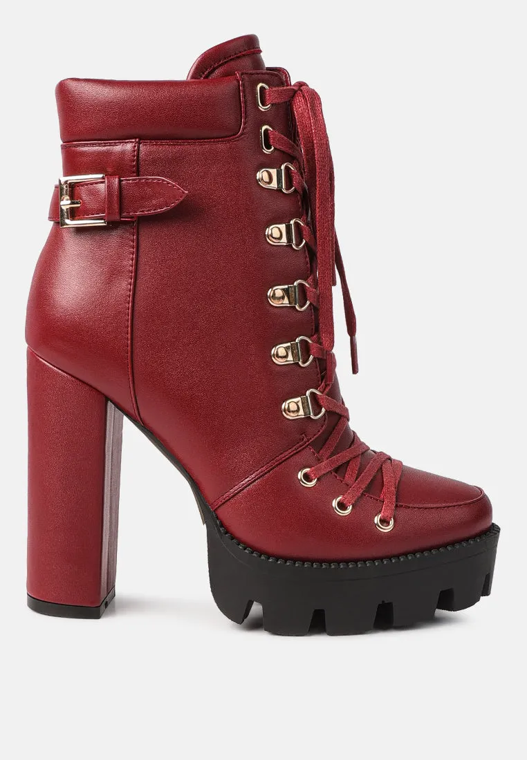 willow cushion collared lace-up high ankle combat boots