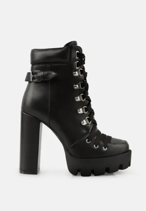 willow cushion collared lace-up high ankle combat boots