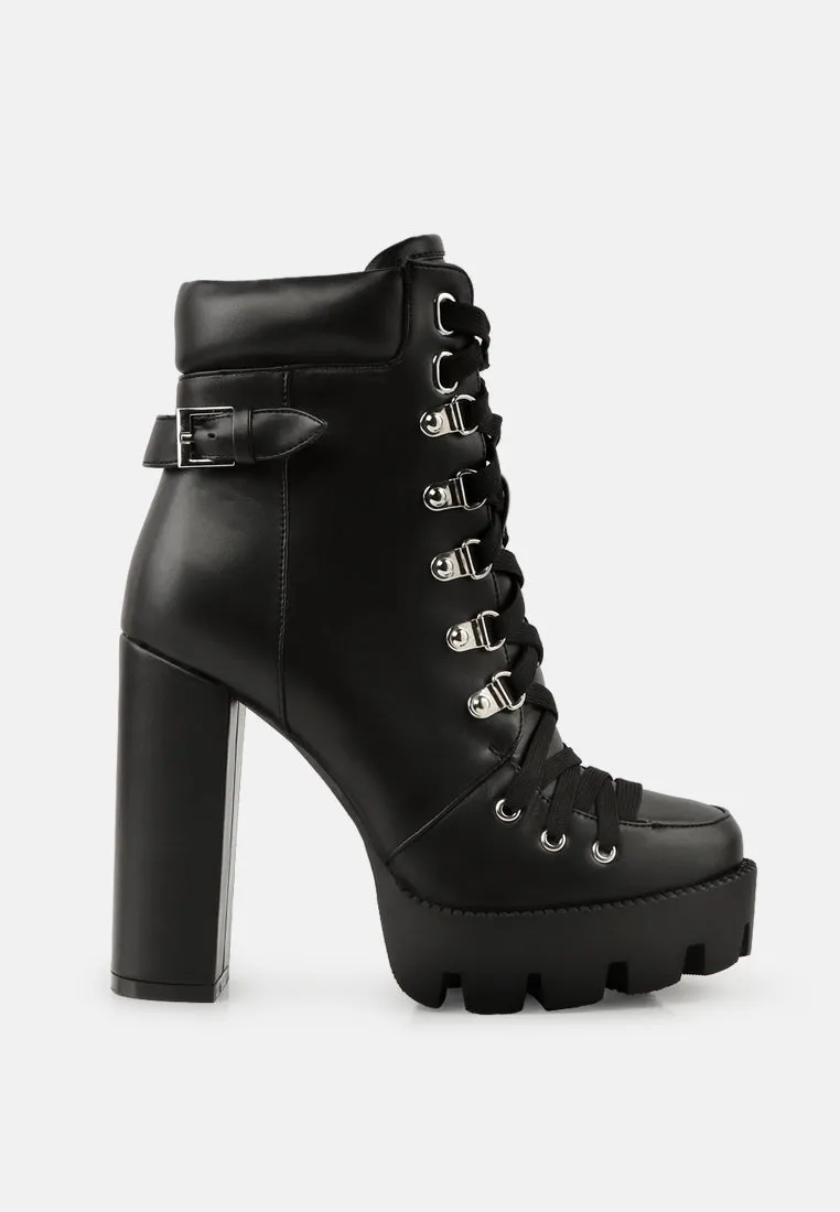 willow cushion collared lace-up high ankle combat boots