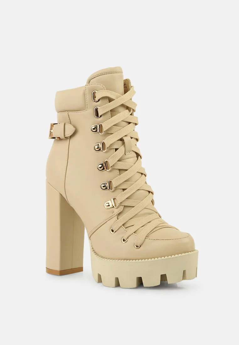 willow cushion collared lace-up high ankle combat boots