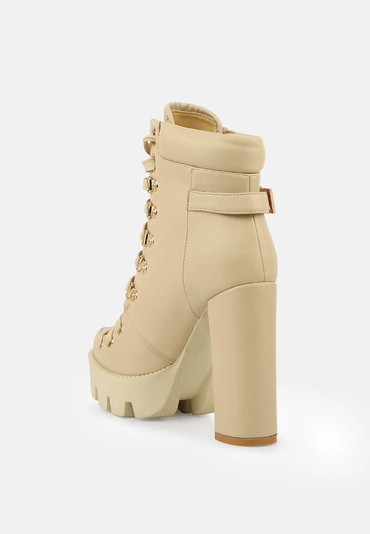 willow cushion collared lace-up high ankle combat boots