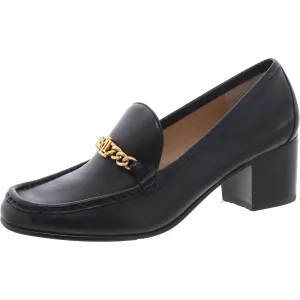 WINSLET Womens Logo Leather Loafers