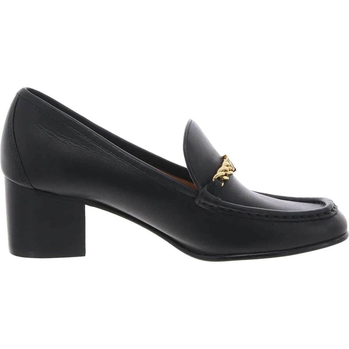 WINSLET Womens Logo Leather Loafers