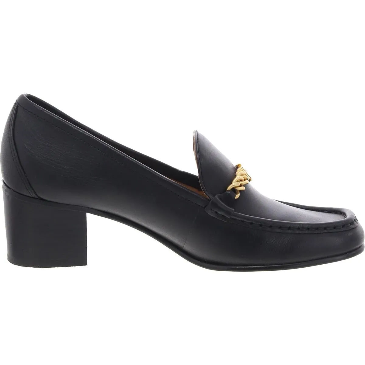 WINSLET Womens Logo Leather Loafers