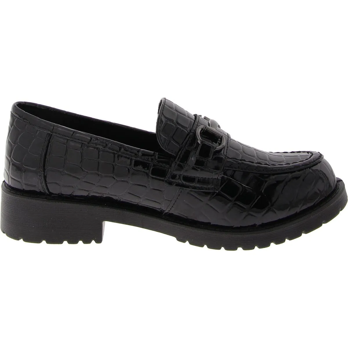 Witney Womens Patent Block Heel Loafers