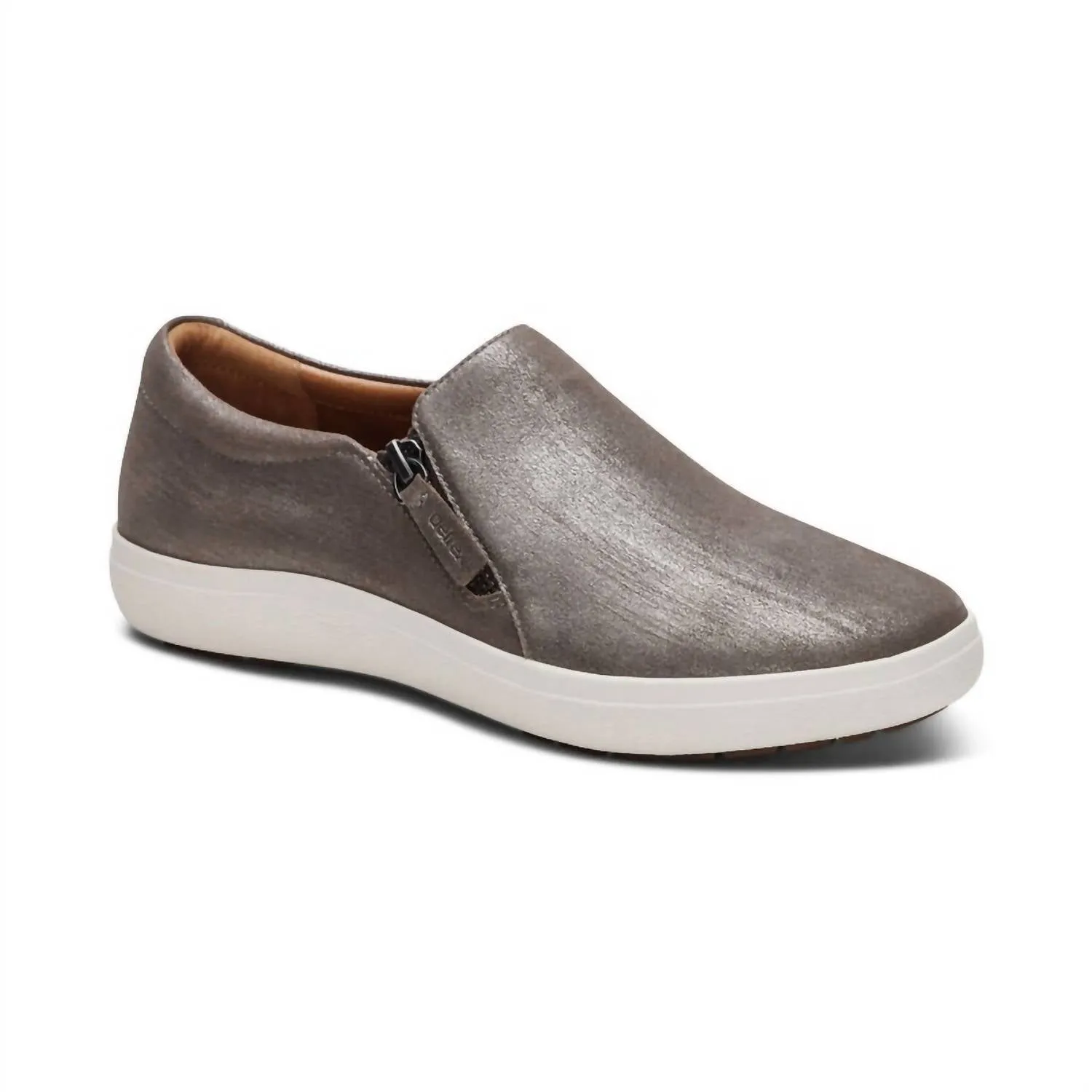 Women Jenna Slip-On Sneakers In Brushed Silver