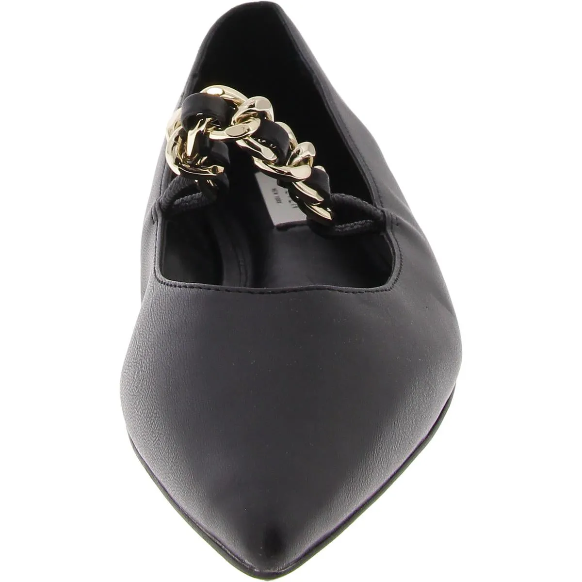 Womens Faux Leather Pointed Toe Ballet Flats