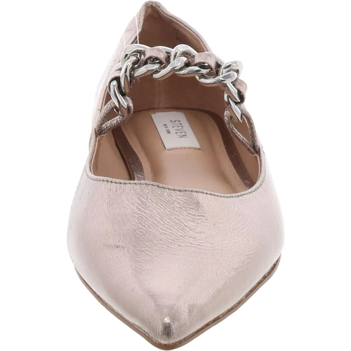 Womens Faux Leather Pointed Toe Ballet Flats