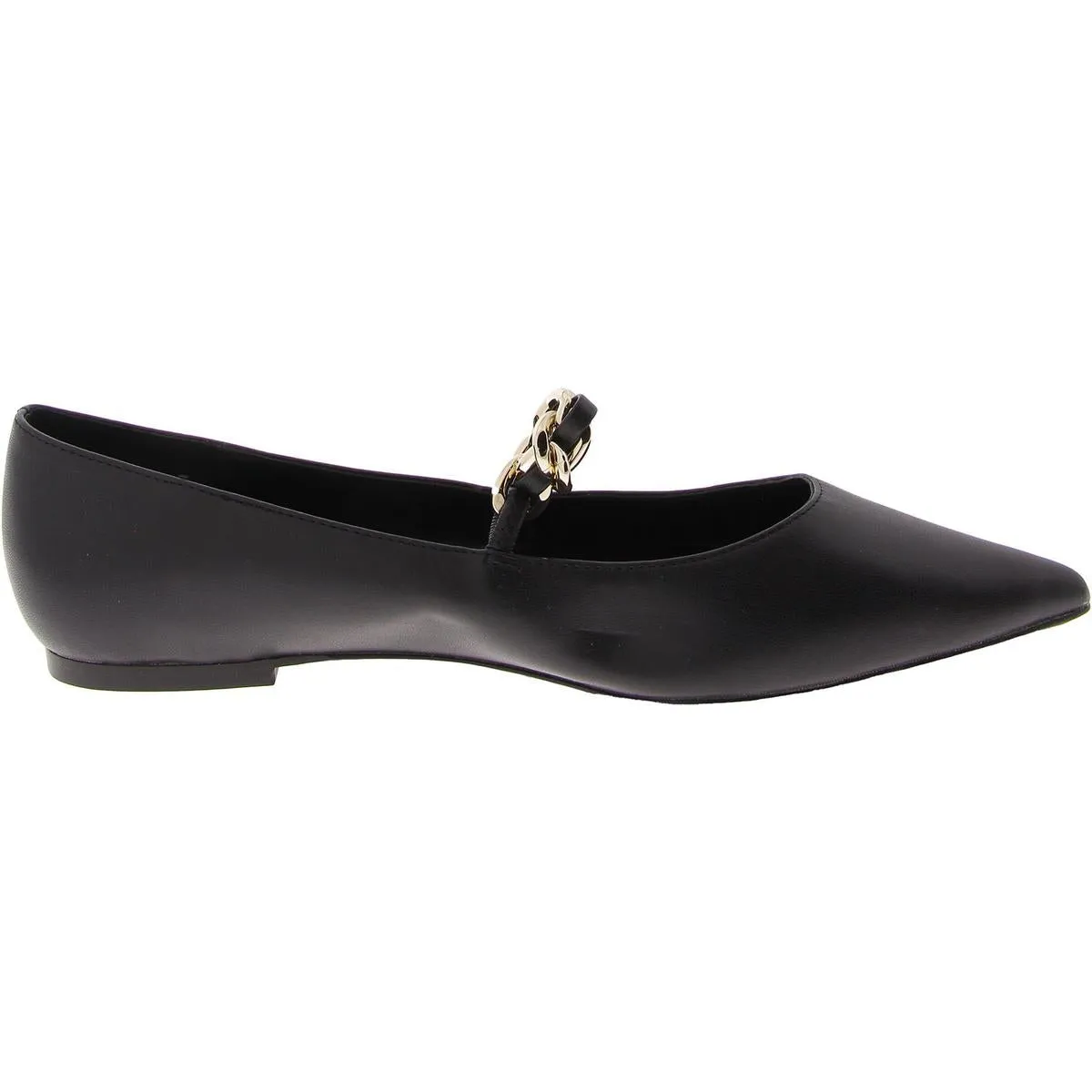 Womens Faux Leather Pointed Toe Ballet Flats