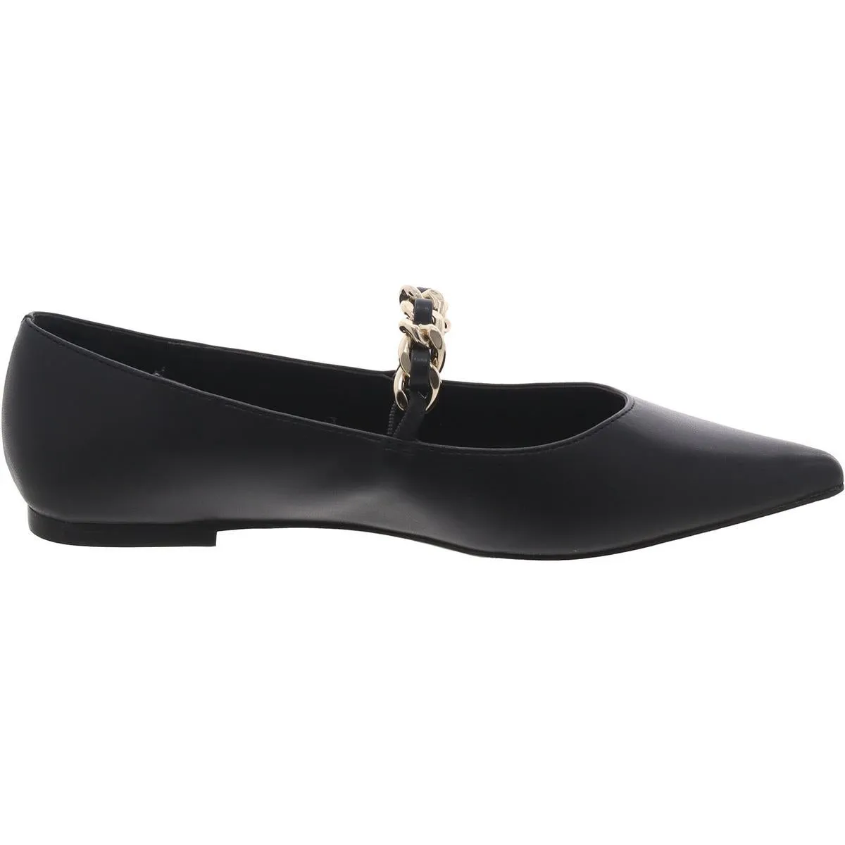 Womens Faux Leather Pointed Toe Ballet Flats