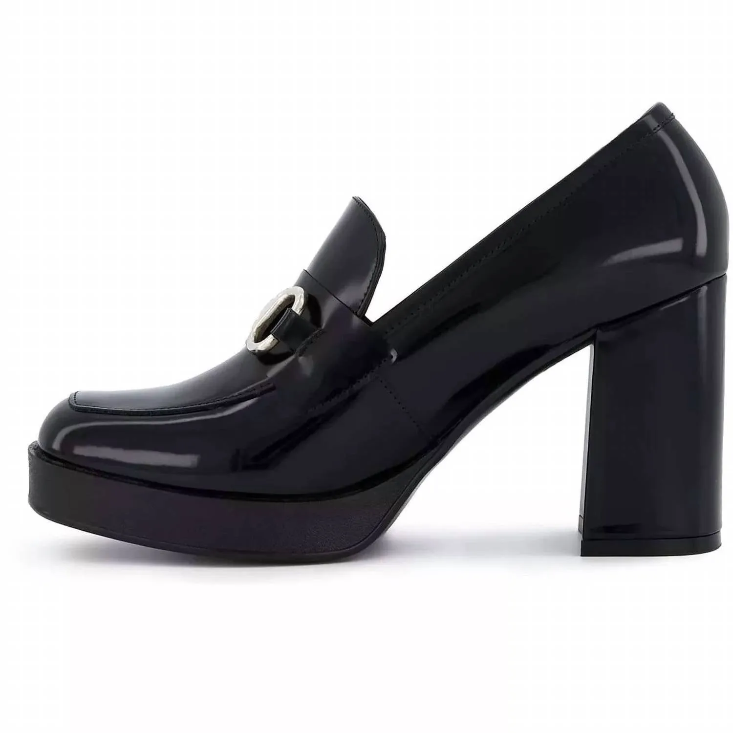 Women's High Heel Loafers In Black