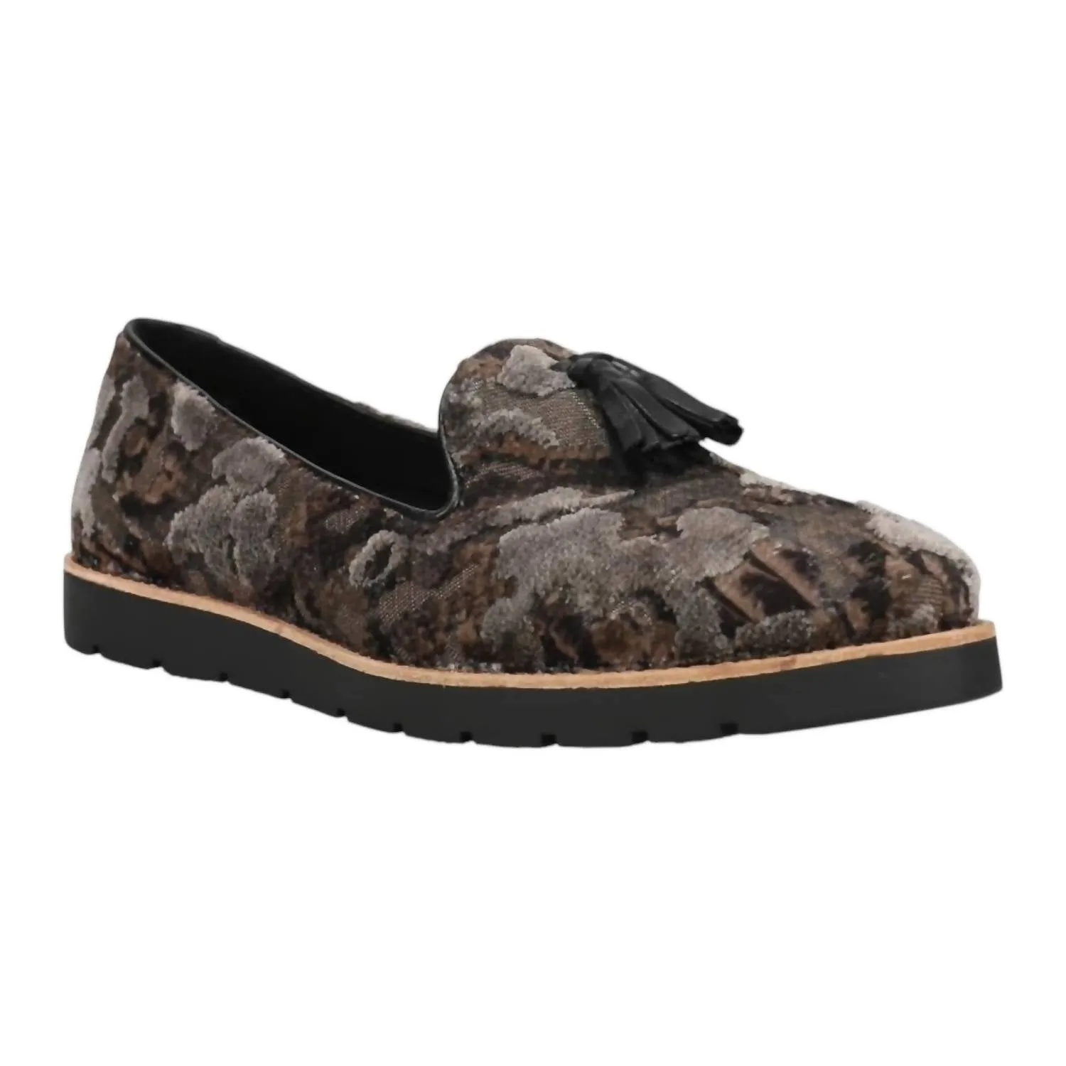 Women's Joona Slip On Flat Shoes In Military Paige Velvet