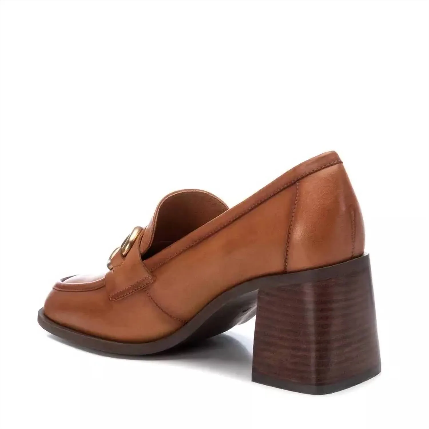 Women's Leather Loafers In Camel