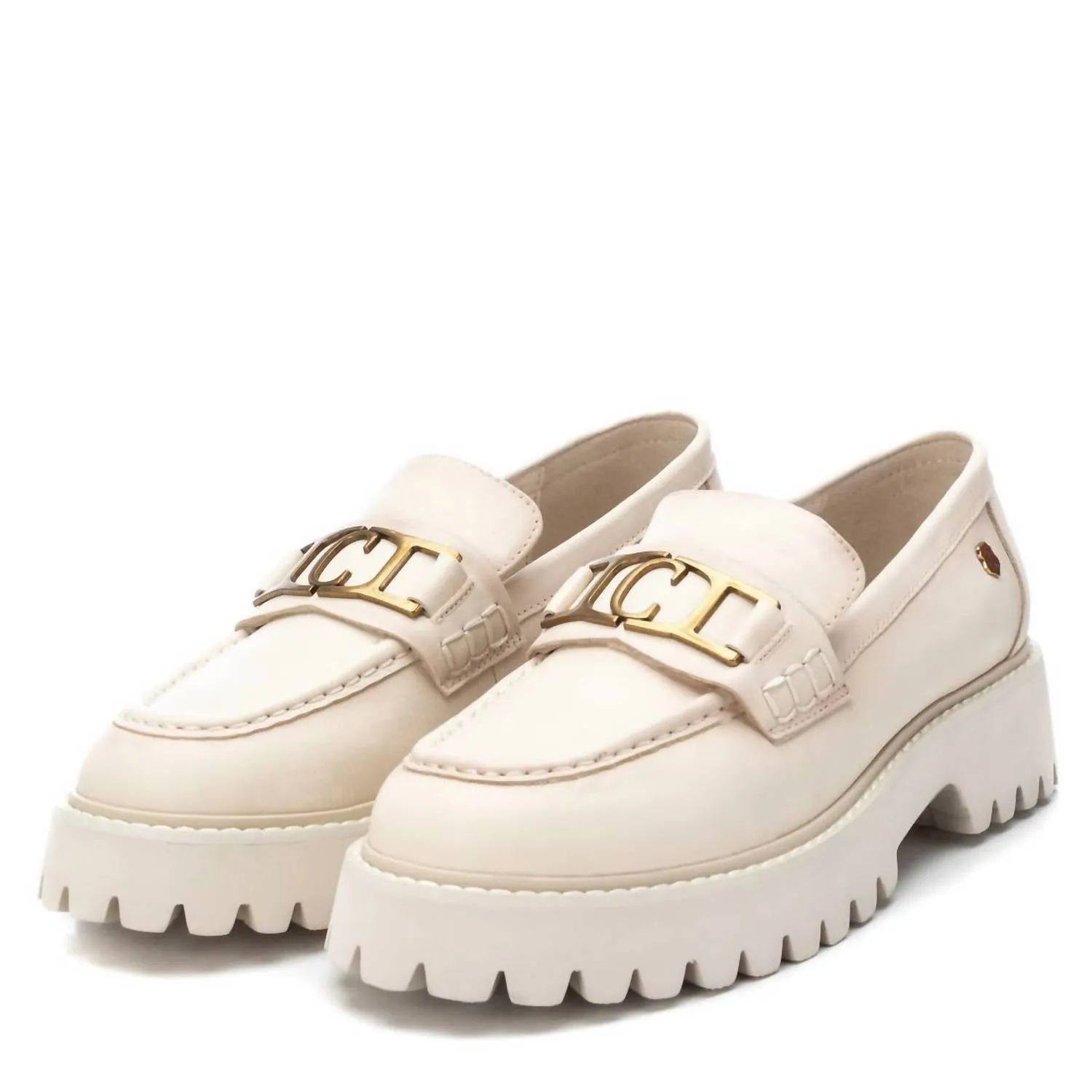 Women's Leather Moccasins In Ice