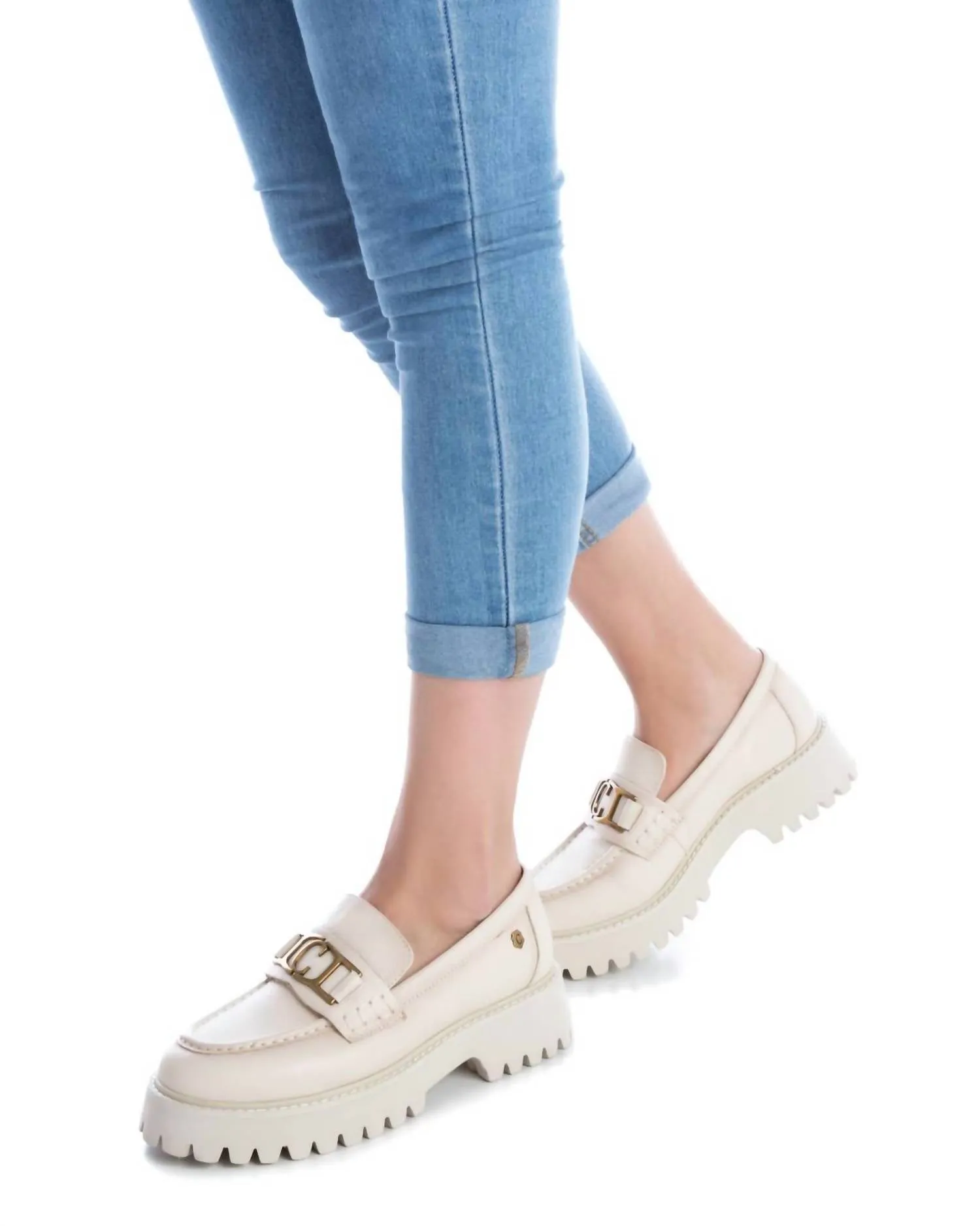 Women's Leather Moccasins In Ice