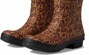 Women's Original Short Leopard Print Boots In Rich Tan/saddle/black