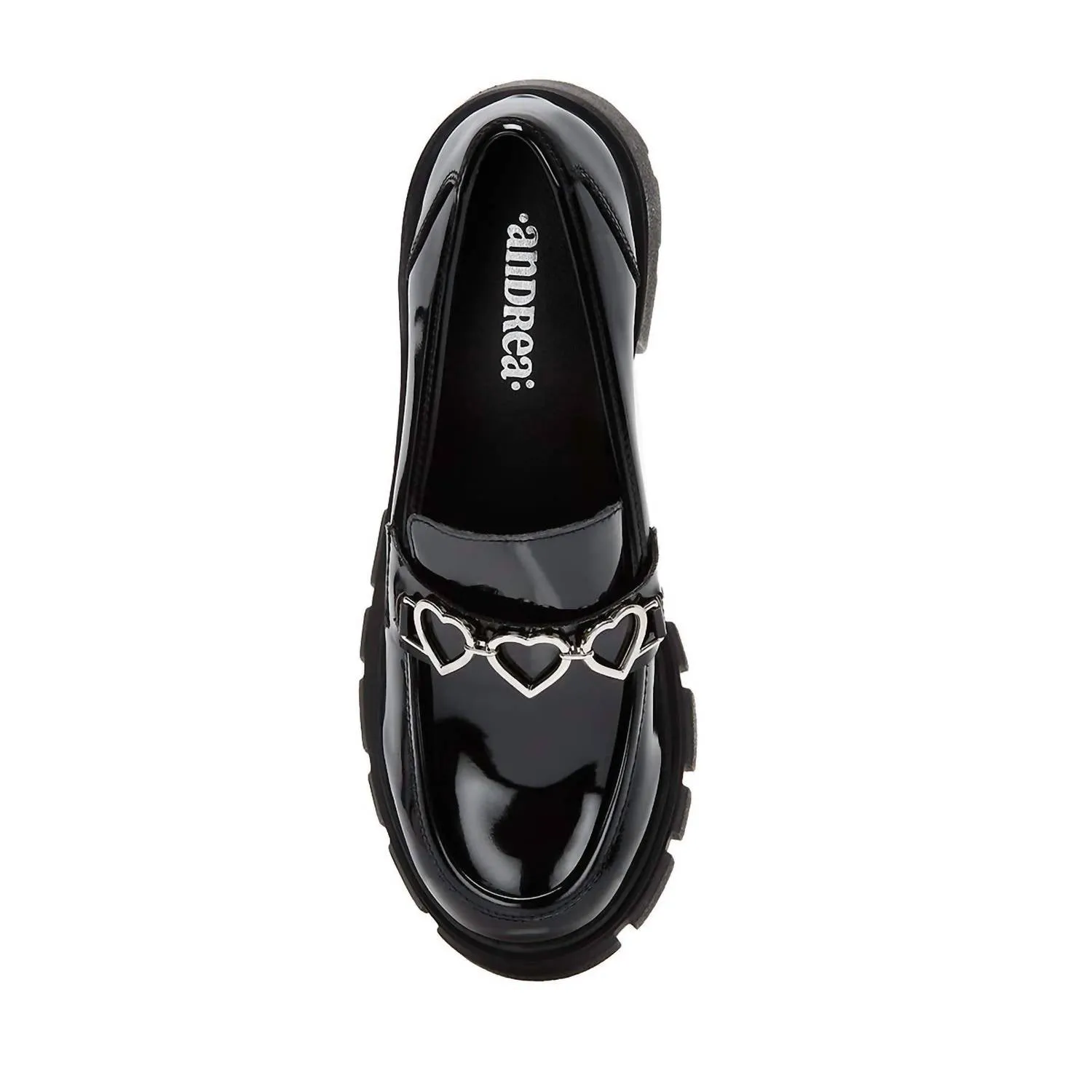 Women's Patent Penny Hearts Loafers In Black