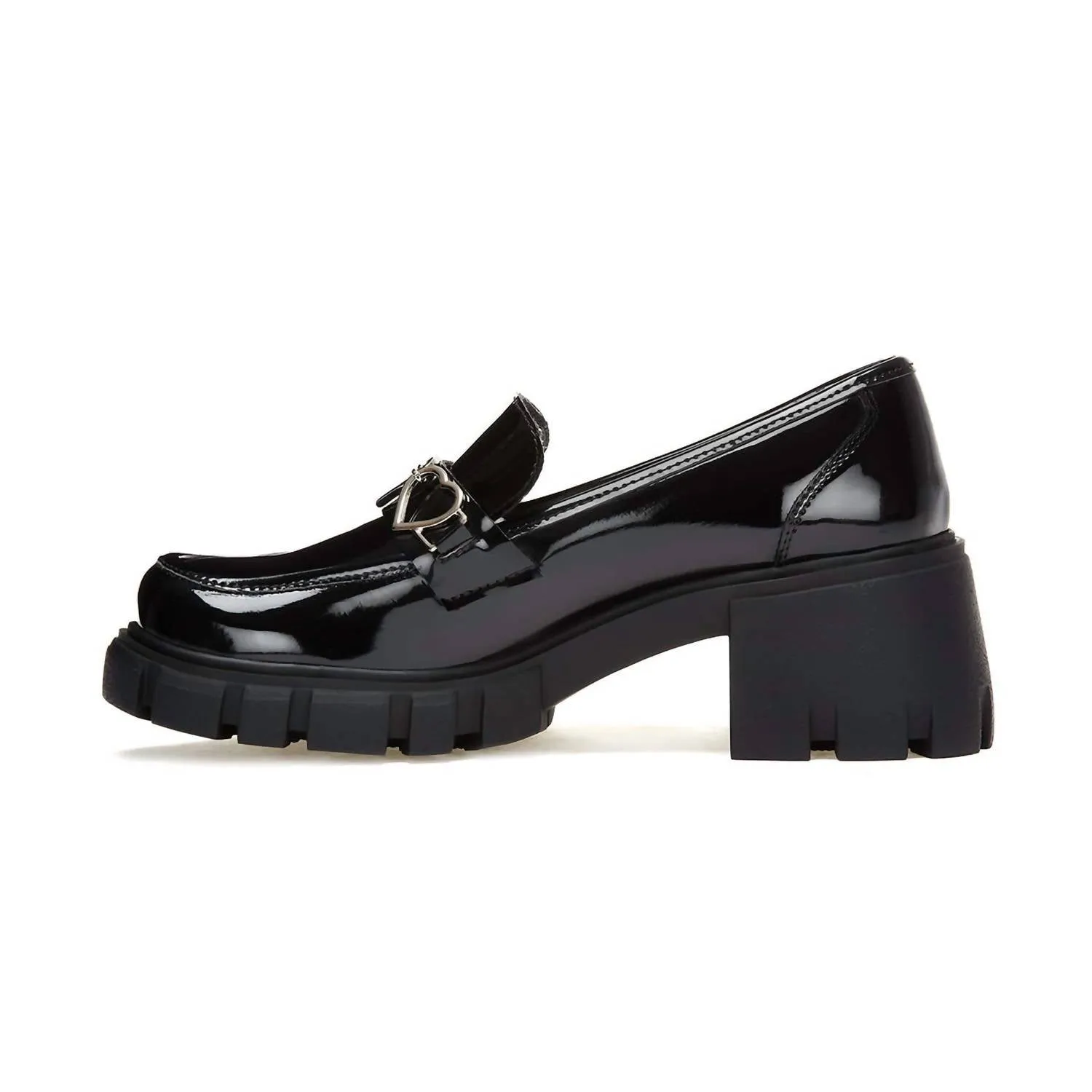 Women's Patent Penny Hearts Loafers In Black