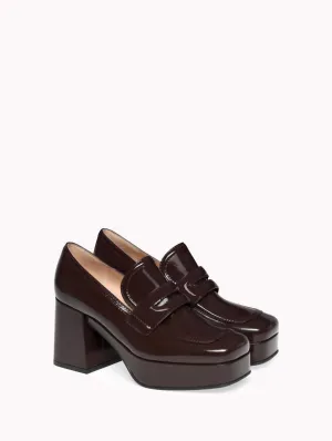 Women's Rouen Platform Penny Loafers In Red Nappa