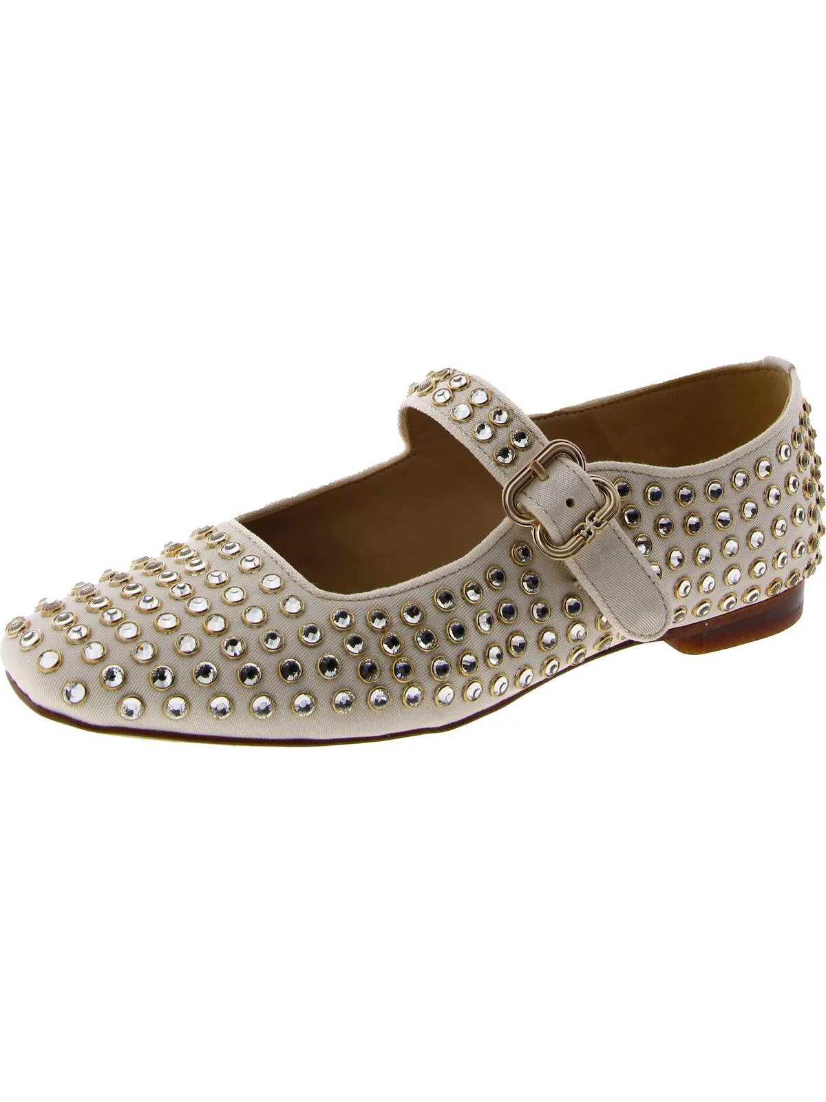 Womens Suede Rhinestone Mary Janes