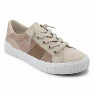 Women's Wave-B Sneaker In Sand And Steel Gold Micro Suede